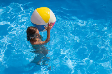 Kids playing in the swimming pool