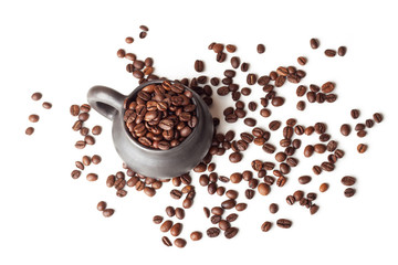 cup with coffee beans