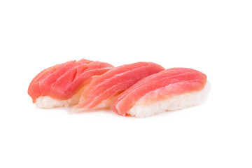 Tuna sushi isolated on white