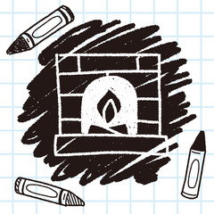 Fireplace doodle drawing