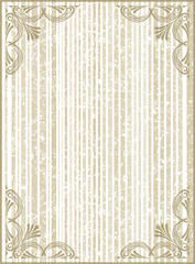 Old frame with cracked striped background in gentle tones.Retro