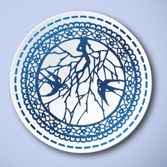 Chinese Traditional Blue And White Porcelain, Swallow