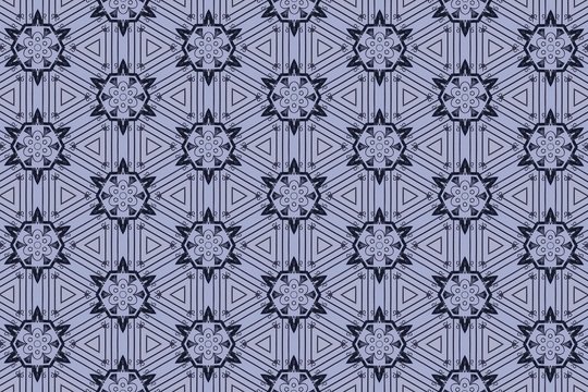 Ornament with black patterns on a gray-blue background. 11

