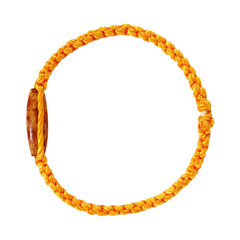 Knitted wristband on a white background