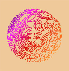 Ancient Chinese Phoenix pattern 