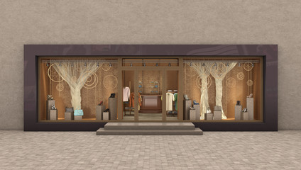 store exterior, 3d illustration
