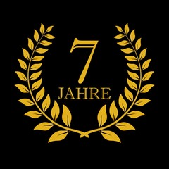 Lorbeerkranz. Gold. 7 jahr. Schwarzem hintergrund