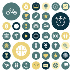 Fototapeta na wymiar Flat design icons for travel, sport and leisure