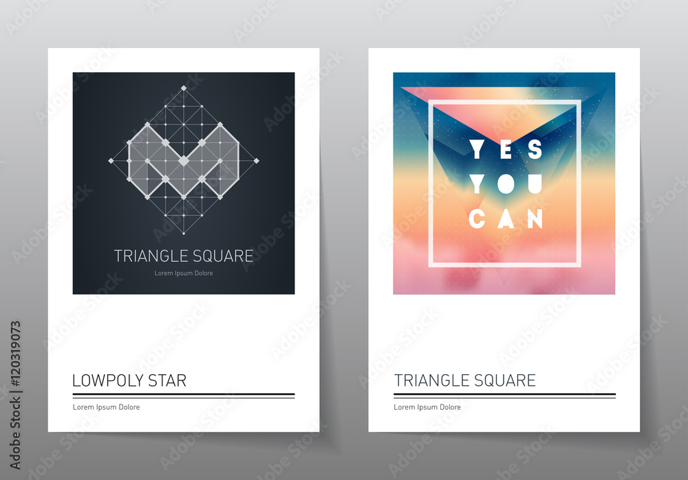 Poster abstract geometry backgrounds set. a4 format, vector templates.