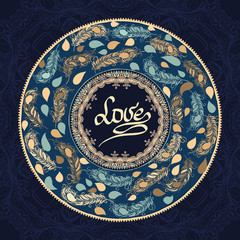 Cards or invitations with mandala pattern. vintage highly detailed Luxury lace festive ornament . Arabic motifs, stylish inscription