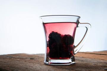 Warming drink with raspberry and blackberry
