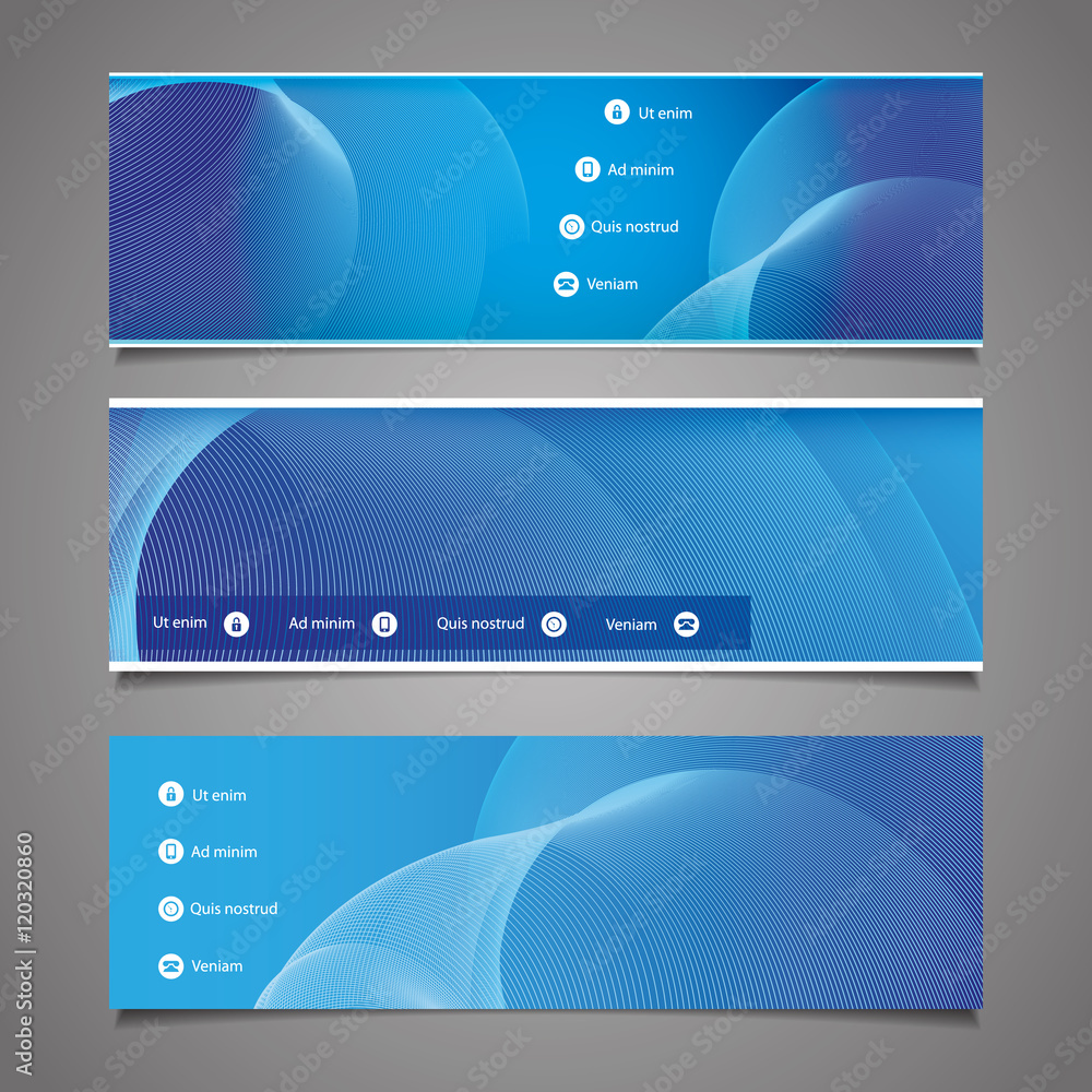 Poster website design elements - header design with abstract pattern