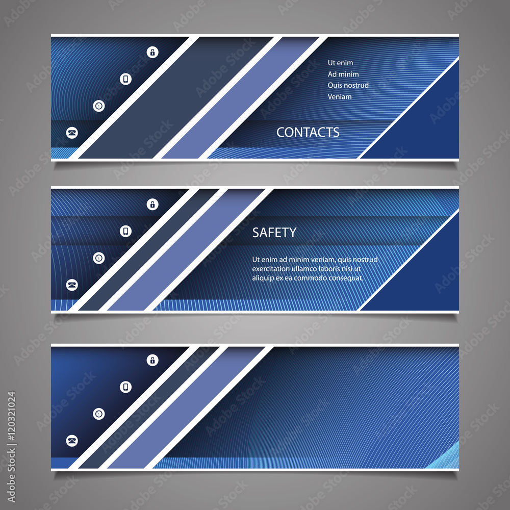 Poster Website Design Elements - Header Design with Abstract Diagonal Lines Pattern