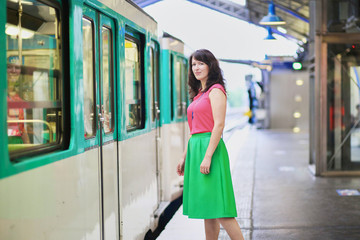 Young woman in Parisian underground