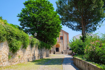 Fototapeta na wymiar Monselice, Italy, June, 23, 2016: park in an old part of town in Monselice, Italy