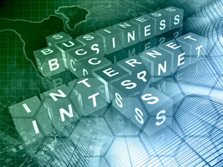 Cubes on digital background