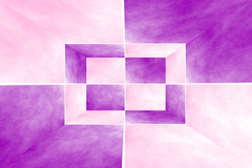 Illustration of a pink and purple 3d box