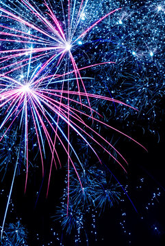 Magical Fireworks background vertical image