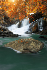 Fototapeta na wymiar pha kuaymai waterfall in deep jungle khao yai national park thai