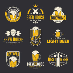 Vector color beer logo, icons and design elements