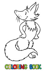 Coloring book of lttle funny fox