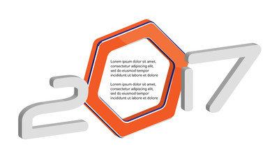 Modern 2017 new year letter vector illustration