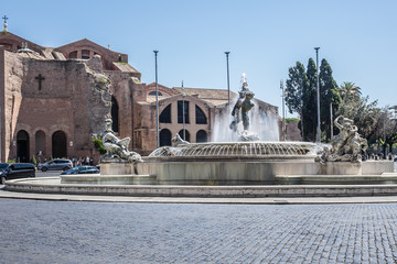 Obraz premium The Fountain of the Naiads on Piazza della Repubblica in Rome. Italy.