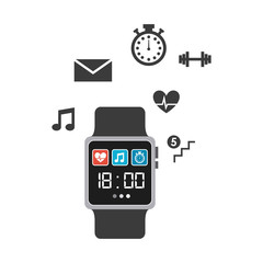 smartwatch wearable technology icons vector illustration design