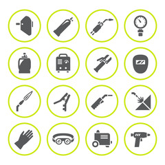 Fototapeta premium Set round icons of welding