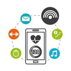 smartphone wearable technology icons vector illustration design