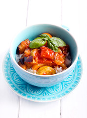 Vegetable ragout with rice