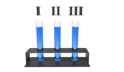 Test phases illustration made in 3d isolated on white background