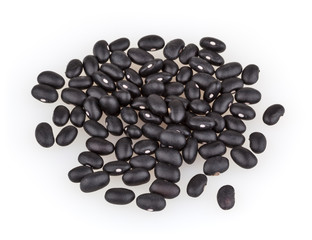 Black beans isolated on white background
