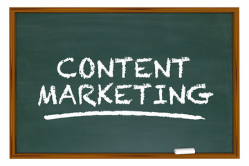 Fototapeta premium Content Marketing Chalk Board Words Learning 3d Illustration