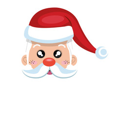 santa claus cartoon with red hat. christmas symbol. vector illustration
