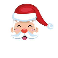 santa claus cartoon with red hat. christmas symbol. vector illustration
