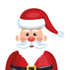 santa claus cartoon with red hat. christmas symbol. vector illustration