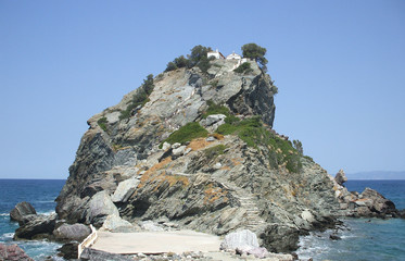 The chapel of St John (Mamma Mia) at Skopelos island in Greece