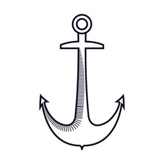 navy metal anchor marine ocean equipment. vector illustration