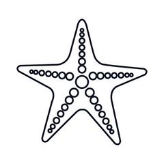 sea star starship marine animal. oceand and sea symbol. vector illustration