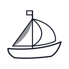 sailboat ship. nautical boat with flag. vector illustration