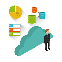 business set isometrics icons vector illustration design