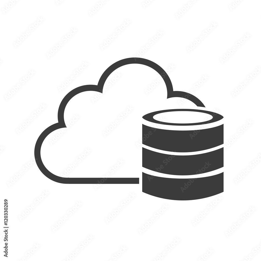 Poster cloud computing data center isolated icon vector illustration design