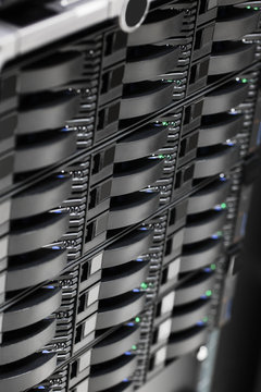 San Storage Hard Drives In Large Data Center