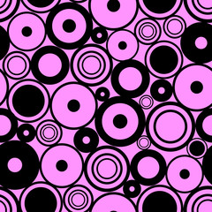 Seamless vector geometrical pattern. Endless pink background with circles. Graphic illustration.Template for cover, fabric, wrapping.