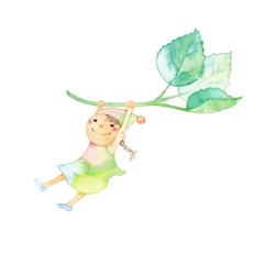 葉っぱと小人、おてんばさん