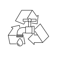 arrows recycle symbol with ecology icon vector illustration design