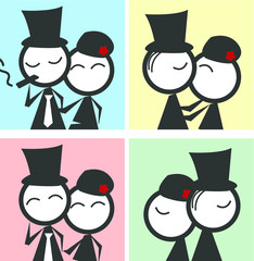 couple comic vector in love