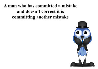Man committing a mistake proverb 
