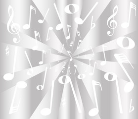 Silver Musical Notes Background